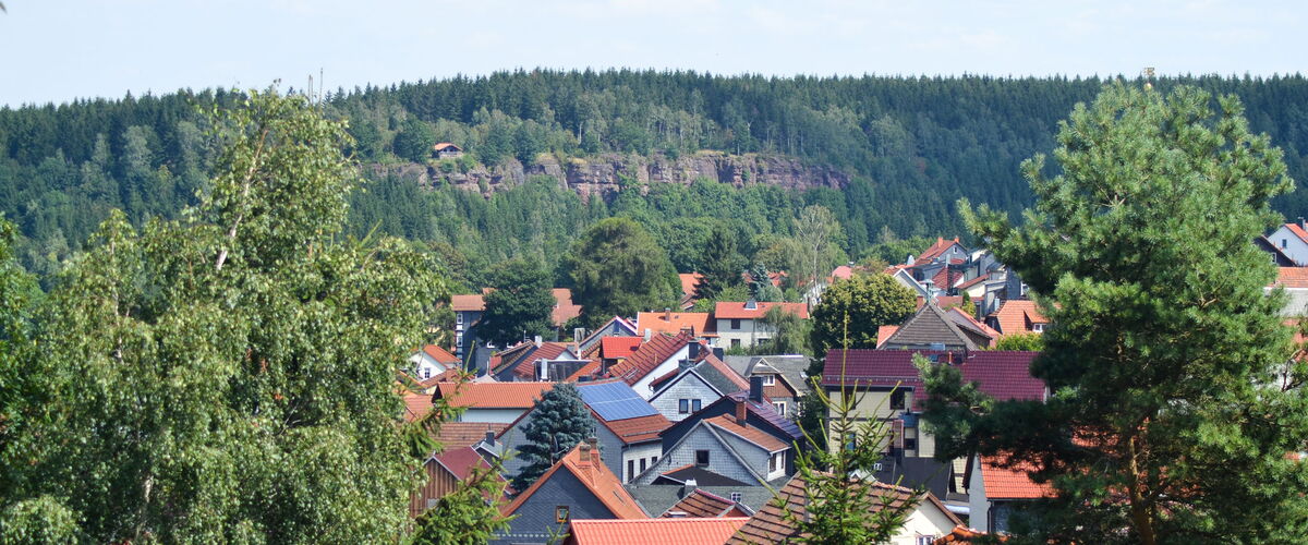 Ausblick auf den Hainfelsen in Finsterbergen